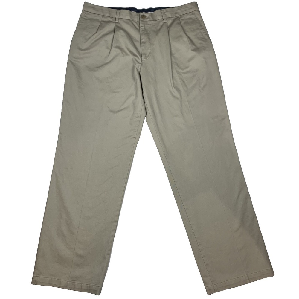 Dockers‎ Signature Khaki Pants Mens 38x32 Pleated Classic Fit Flex Comfort